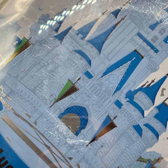 Vintage Walt Disney World Cinderella Castle Smoke Glass Souvenir Plate Oval '70s - Picture 4 of 6